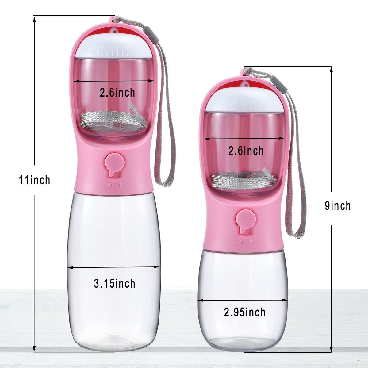 Cibaabo Dog Water Bottle Portable with Food Container & Filter for Travel