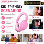 Kids Bluetooth Headphones Wireless Over-Ear,68Hrs,Volume Limit 85/94dB - Pink view 2