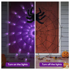 LCHUANG Halloween Decorations Lights Spider Web Lights - 2 Sets (Purple and Orange) view 5