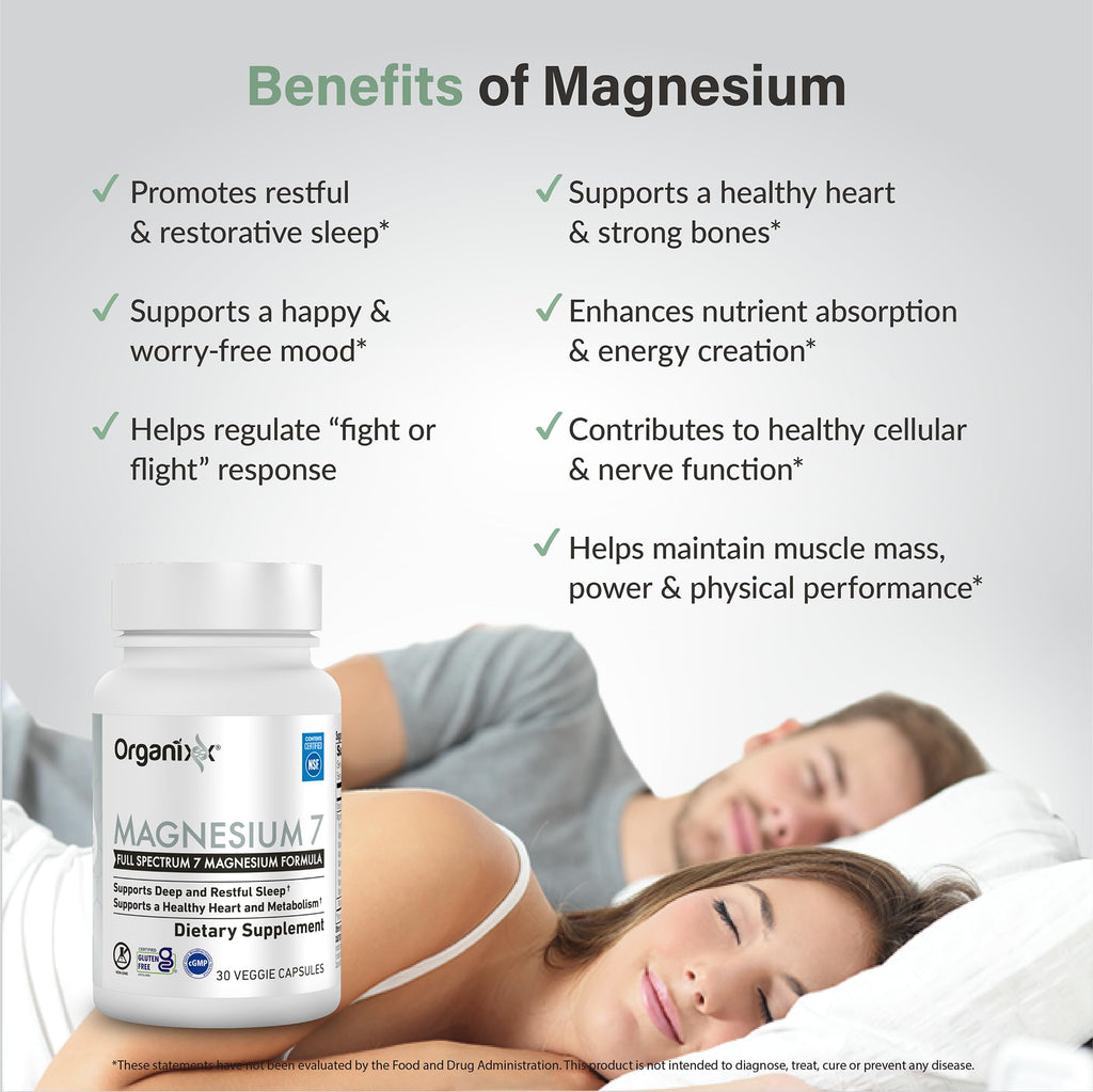 Organixx Magnesium 7 Complex, Sleep & Muscle Support