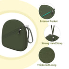 Headphone Case Compatible with JBL/Beats/Sony/BERIBES/SoundCore/TOZO/KVIDIO/JLab/Bose, Ultra-Thin Headphone Bag Travel Carrying Universal - Dark Green view 1
