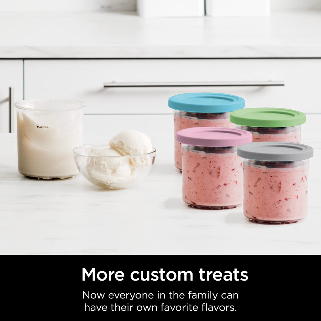 Ninja XSKPLD4BCD CREAMi Original Pints, 4 Count, Compatible with NC299AMZ and NC300s Series, BPA-Free, Dishwasher Safe (Pack of 4)