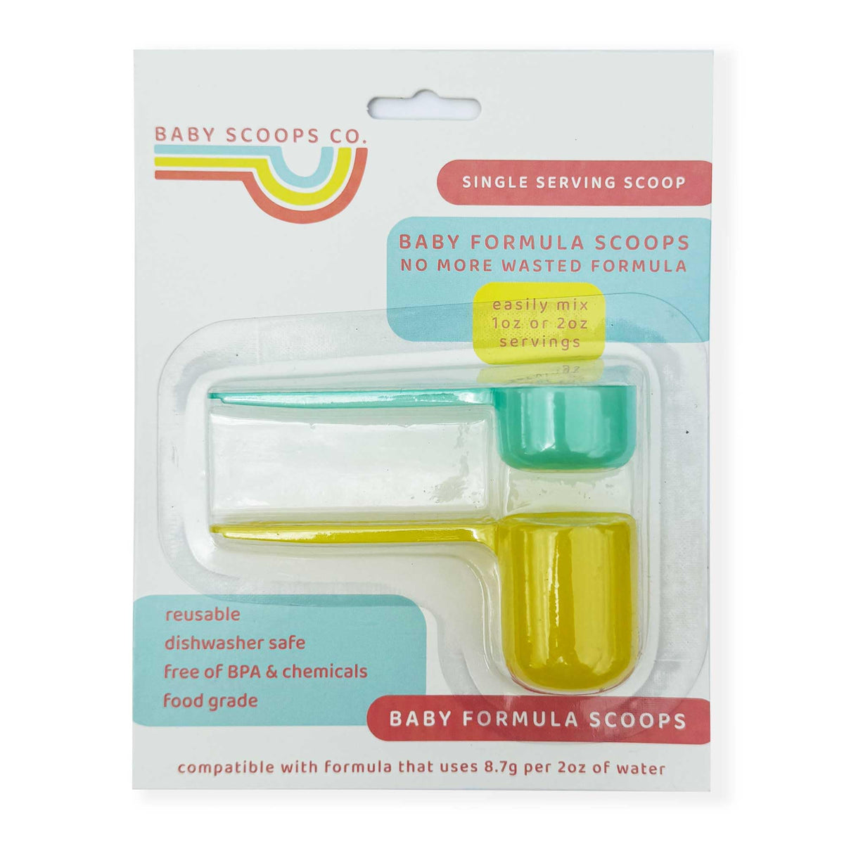 Baby Scoops Co. Infant Formula Measuring Scoop — Precise 1oz & 2oz Single-Serving for