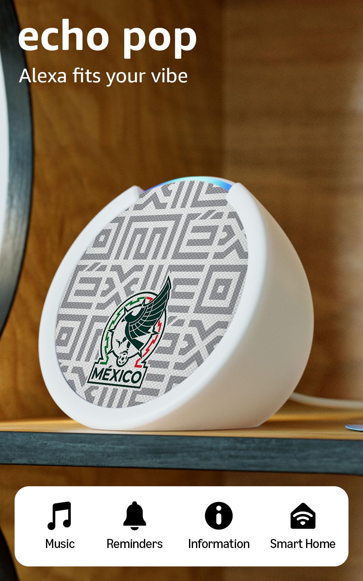 Amazon Echo Pop (newest model) - Mexico (White) view 1