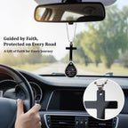 Cross for Car Mirror Hanging Christian Gifts for Men