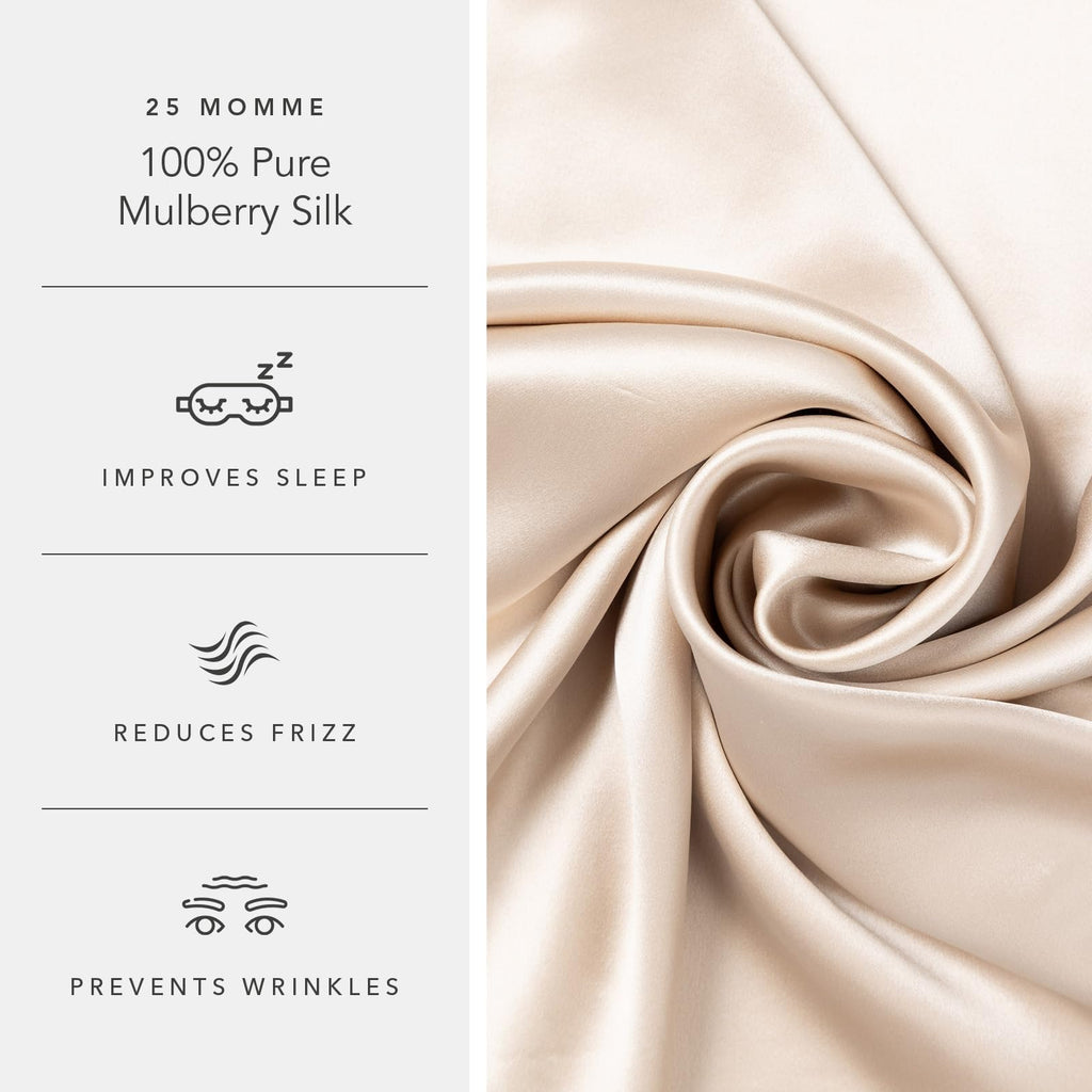 Fishers Finery 25mm 100% Pure Mulberry Silk Pillowcase