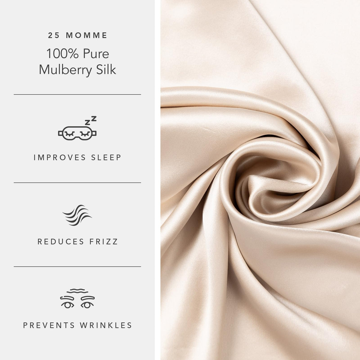 Fishers Finery 25mm 100% Pure Mulberry Silk Pillowcase