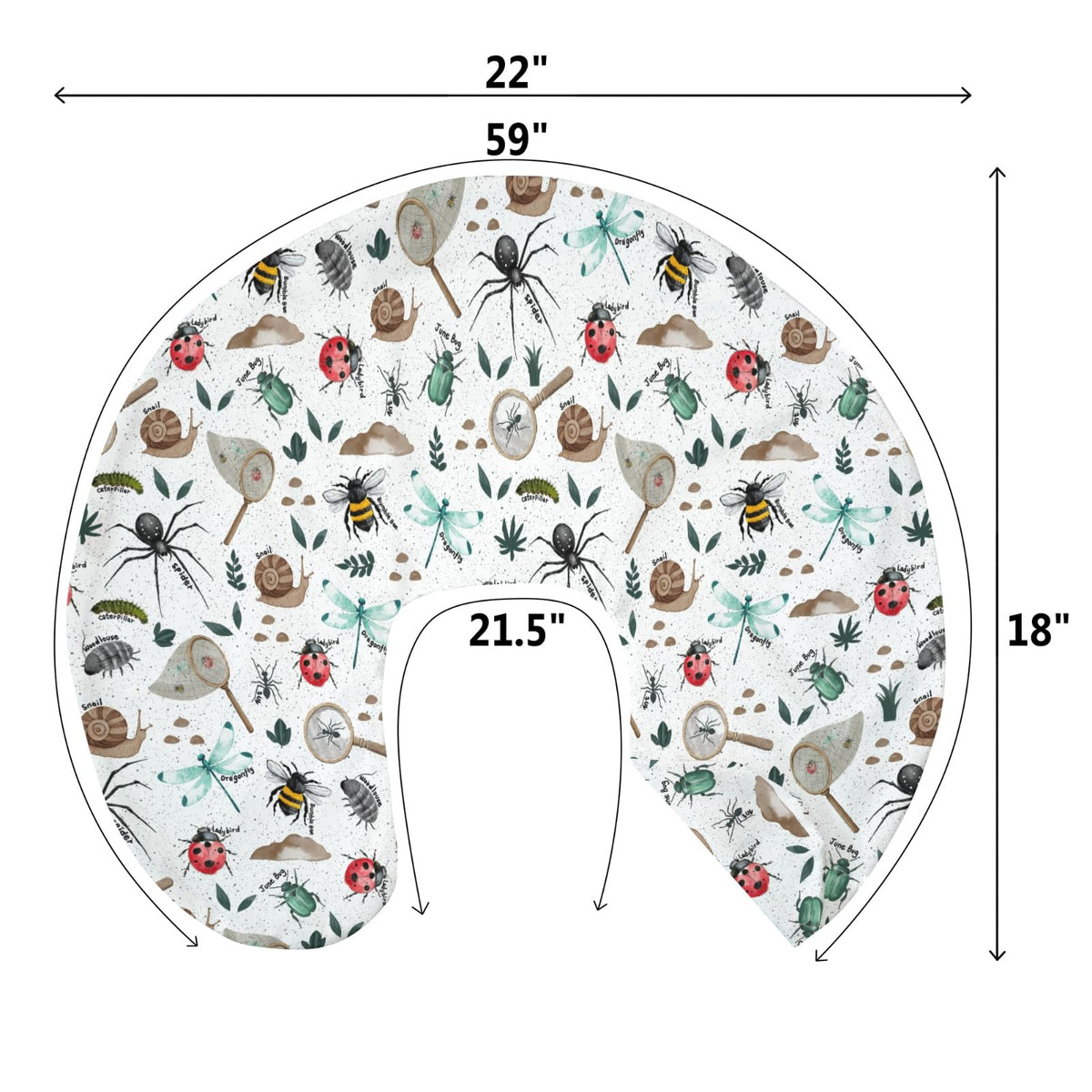 Nursing Pillow Covers for Boy Girl Bees - Hunt view 8