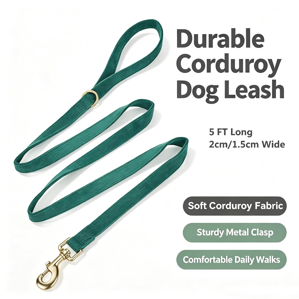 YUDOTE Corduroy Dog Collar and Leash Set - view 22