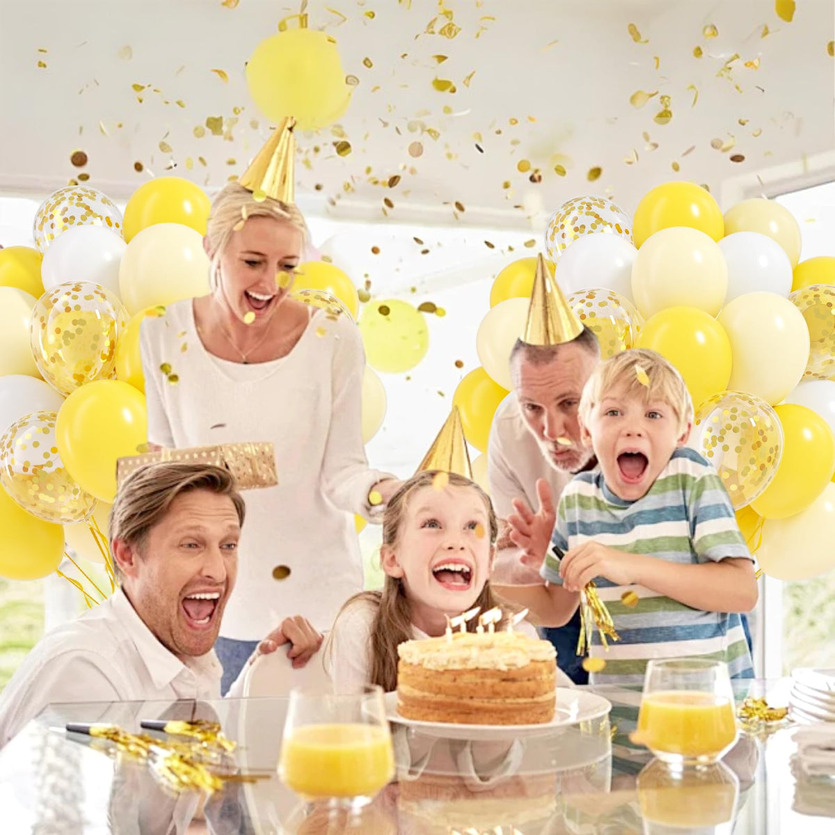 60pcs 12inch Confetti Balloons - Pastel Yellow view 5