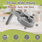 Wide Mouth Mason Jar Lids V-Shaped with Handle - Grey+Black / 2pcs view 5