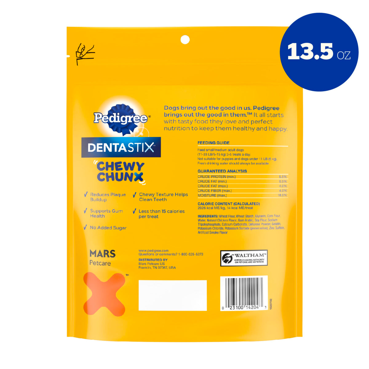 Pedigree Dentastix Chewy Chunx Small Dental Dog Treats, Chicken, 13.5 oz (additional view 1)