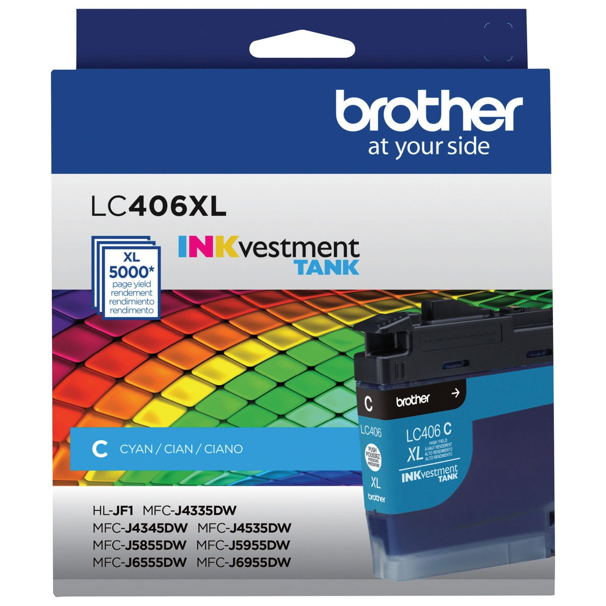 Brother LC406XLC High Yield Cyan Ink Cartridge (LC406XLCS)