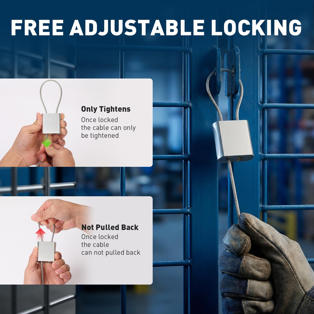 Kabinge Adjustable Cable Padlock with 3 Keys - view 10