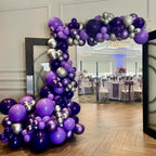 ADOINBY Balloons Arch Kit - Black and Purple Silver view 4