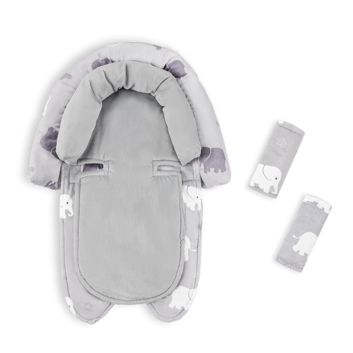 Baby Car Seat Head Support with Extra Headrest - Elephant