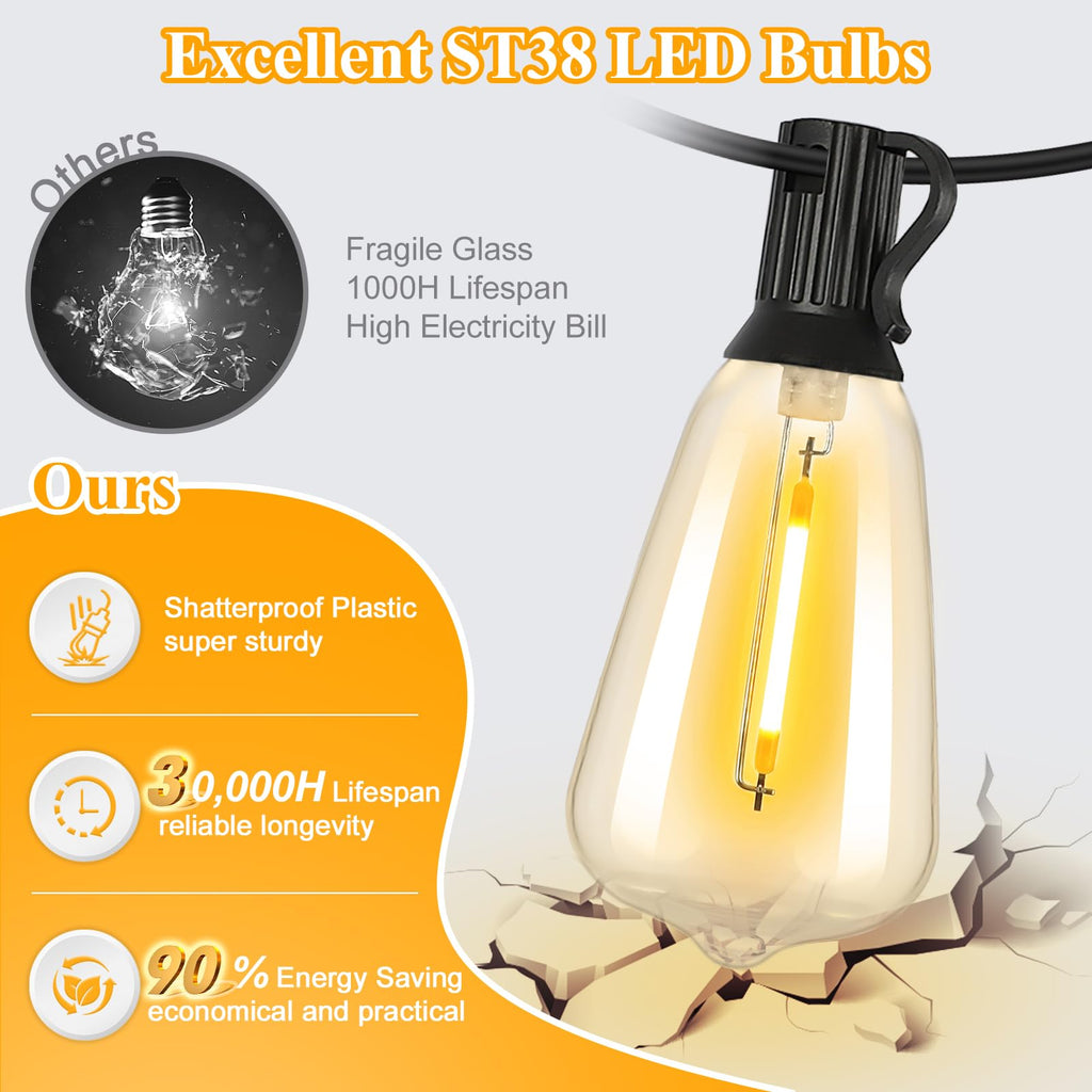 Brightever Outdoor String Lights