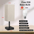 aooshine Bedside Table Lamp Touch Control - 1 Beige & Black / 14.0in view 4