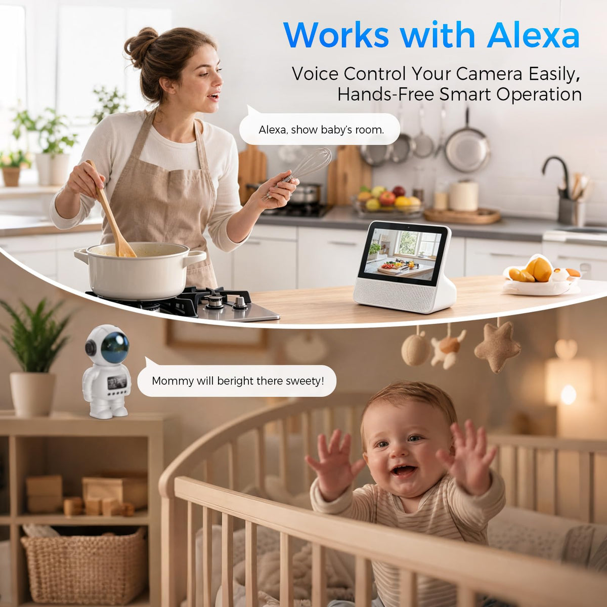 Carltec Astronaut Clock Indoor Camera - White view 7