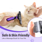 MIU COLOR Pet Grooming Brush Deshedding Tool for Dogs & Cats - Purple / Long Hair view 5
