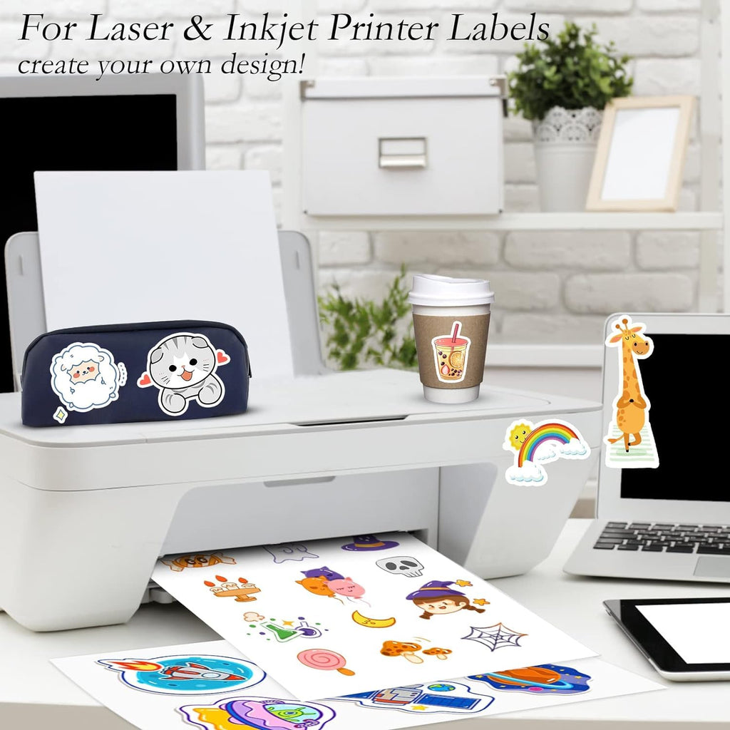 NefLaca 4000 Full Sheets Sticker Paper for Laser & Ink Jet Printers, 8.5" x 11" Full Sheet Address Shipping Label, 4000