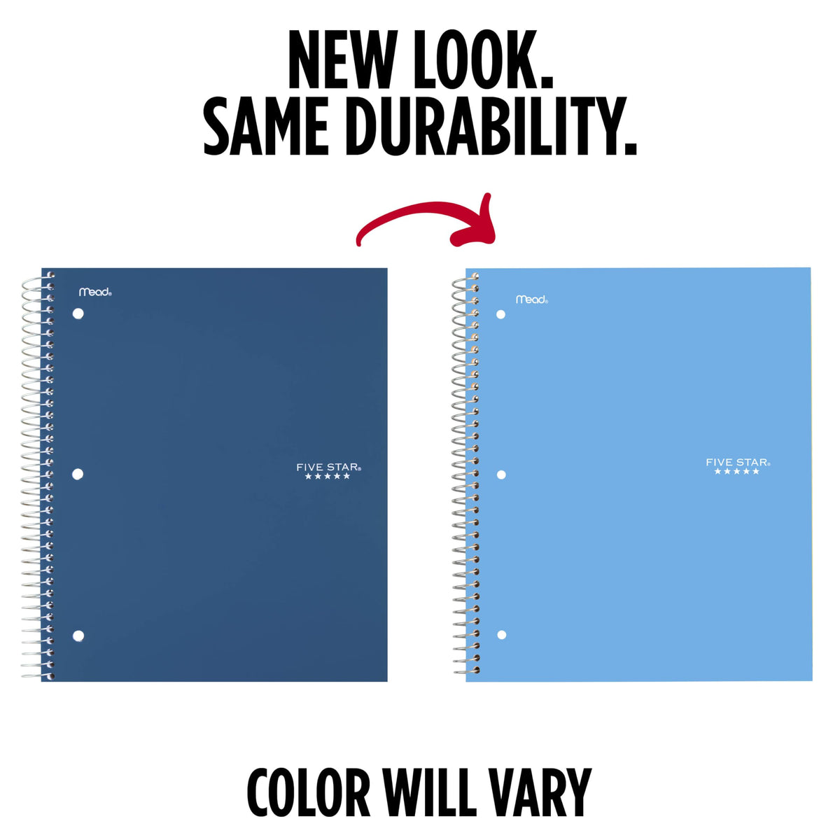Five Star Spiral Notebook + Study App, 5 Subject, College Ruled Paper