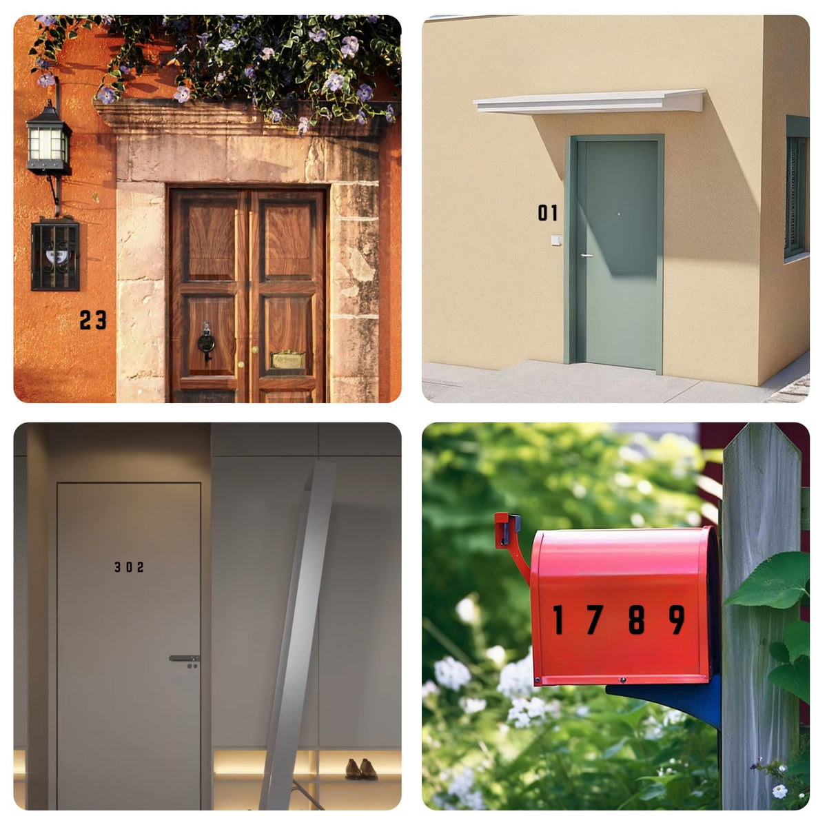SpNo1-MS 28 Inch 5 PCS Custom Metal House Numbers, Metal Address Numbers, Modern Black House Number for Outside