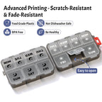 Foldable Portable 7 Day Pill Organizer 2 Times a Day, AM PM Weekly Pill Box
