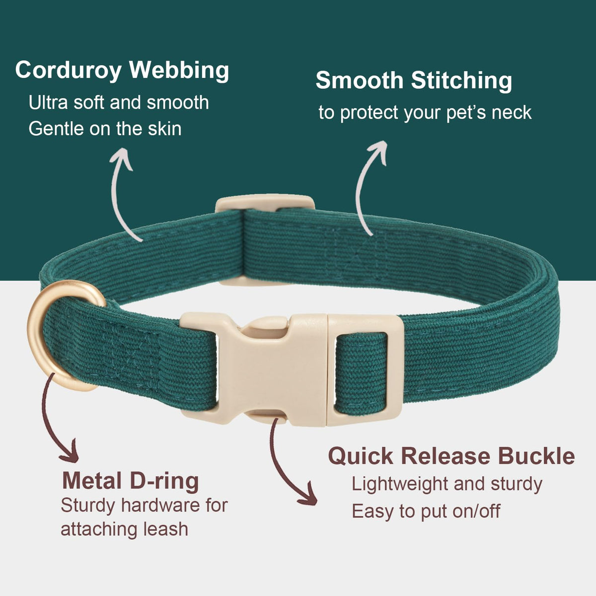 YUDOTE Corduroy Dog Collar and Leash Set - view 20