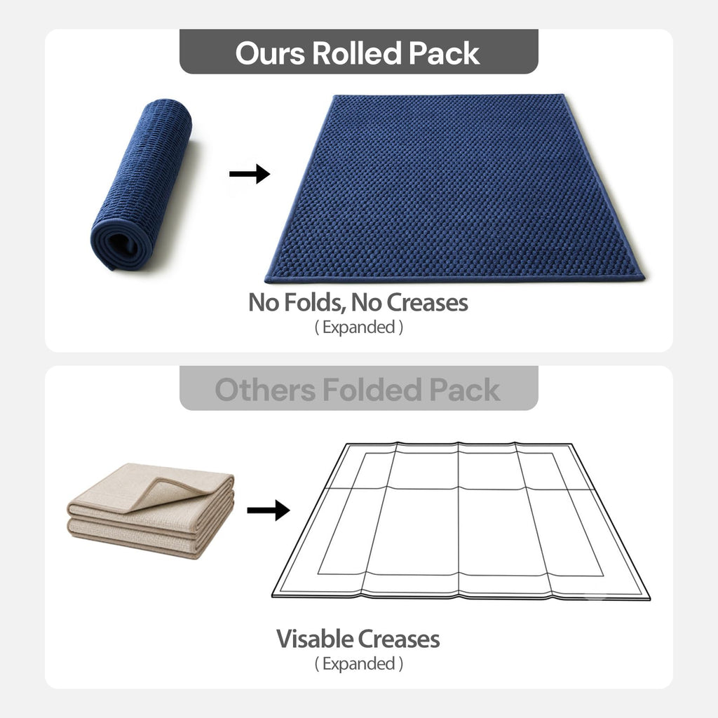 Sunfly Runner Rug with Non Slip Rubber Backing - Navy Blue / 2' x 6' (Rectangular) view 7