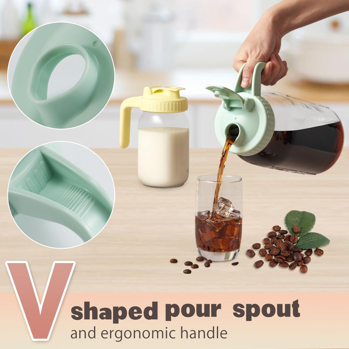 Miradexic Wide Mouth Mason Jar Lids V-Shaped with Handle - view 3