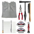 VASTOOLS MIG Welding Tools,8sets,Chipping Hammer,Leather Welding Gloves 13.5",Soapstone