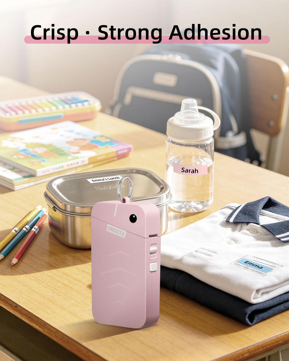 ORGSTA Label Maker, Portable Bluetooth Label Maker Machine with Tape - Pink view 2