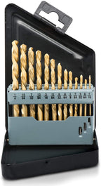 NEIKO 10038A Left-Hand Drill-Bit Set, High-Speed Steel Drills with Titanium Nitride