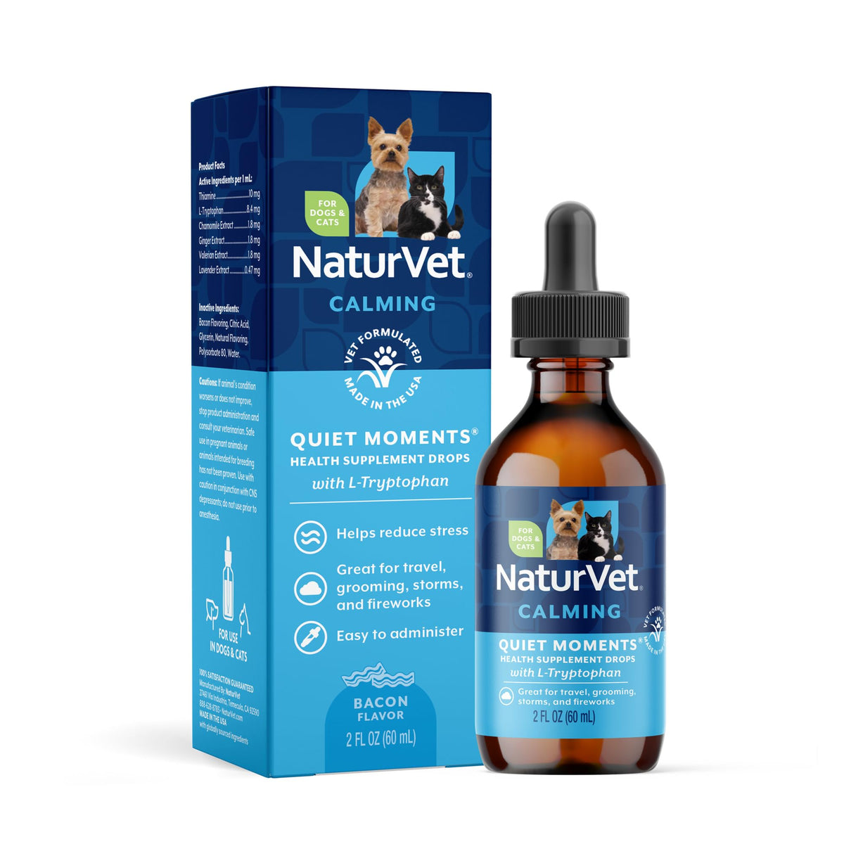 NaturVet Quiet Moments Calming Drops for Cats & Dogs - – 2 Oz