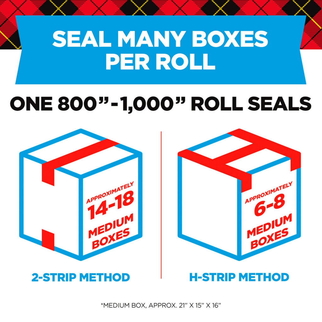 Scotch Heavy Duty Shipping Packaging Tape, 2 x 800 - Clear (3 Tapes) (1, Clear) (02878)