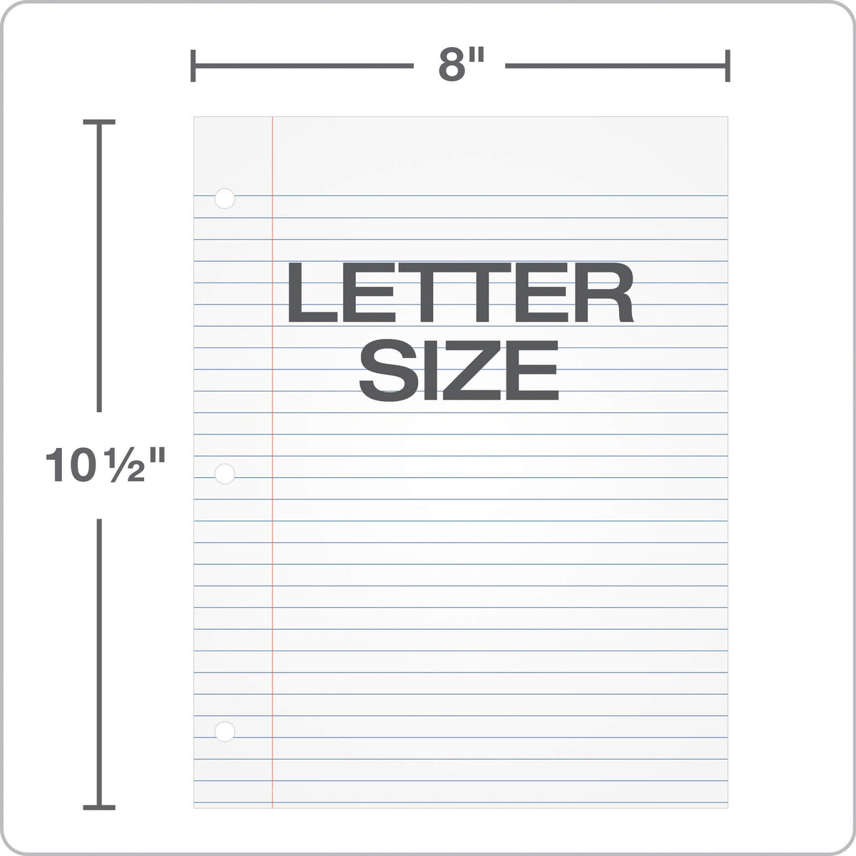 Oxford Filler Paper, 8 x 10-1/2 Inch Wide Ruled Paper, 3 Hole Punch, Loose Leaf Notebook Paper for 3 Ring Binders, 500