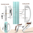 MENGBEI Sliding Glass Door Handle Set,3-15/16" Screw Hole Spacing, Fits Door Thickness (additional view 2)