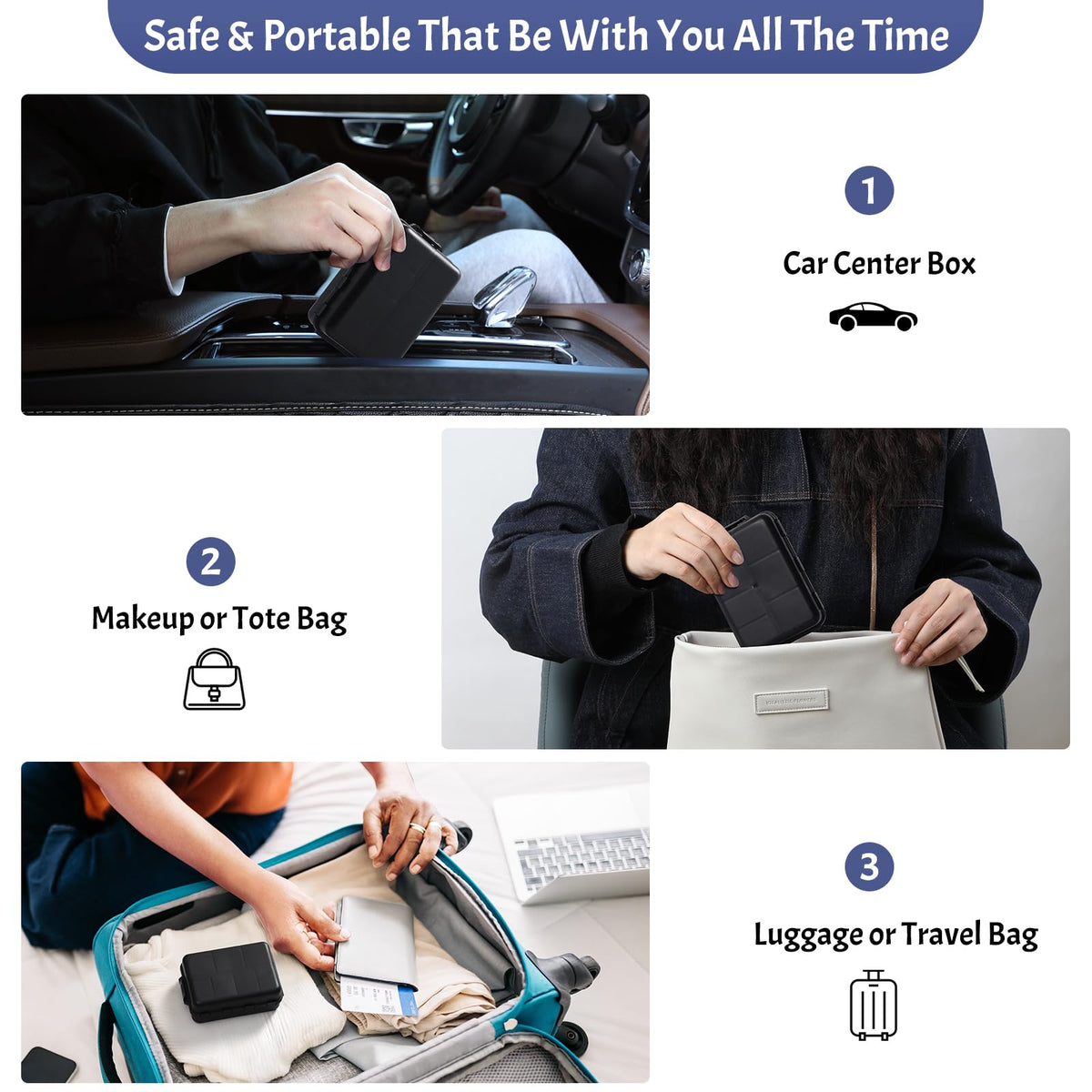 Foldable Portable 7 Day Pill Organizer 2 Times a Day, AM PM Weekly Pill Box