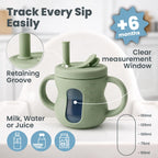 QECOS Silicone Sippy Training Cups with Straw 2-Pack, 6 oz Leak Proof Toddler Cups for (additional view 3)
