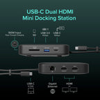 Plugable 7-in-1 USB-C DisplayLink Dock, Dual 4K 60Hz HDMI, 100W PD Charging (additional view 1)