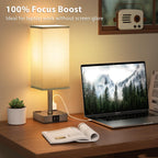 aooshine Set of 2 Touch Lamps with USB-C Port - Grey Shade-Grey Base view 7