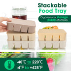 3 Pack Baby Food Freezer Tray with Lids - White, Yellow, Brown view 3