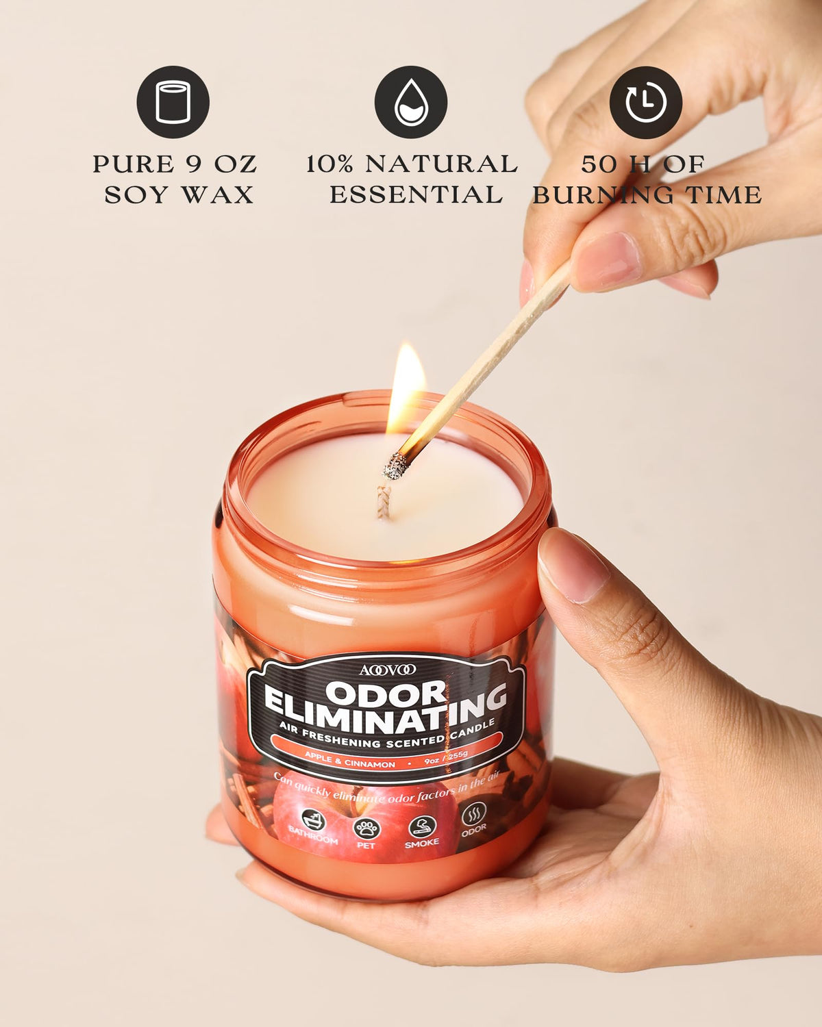 AOOVOO Odor Eliminating Candle