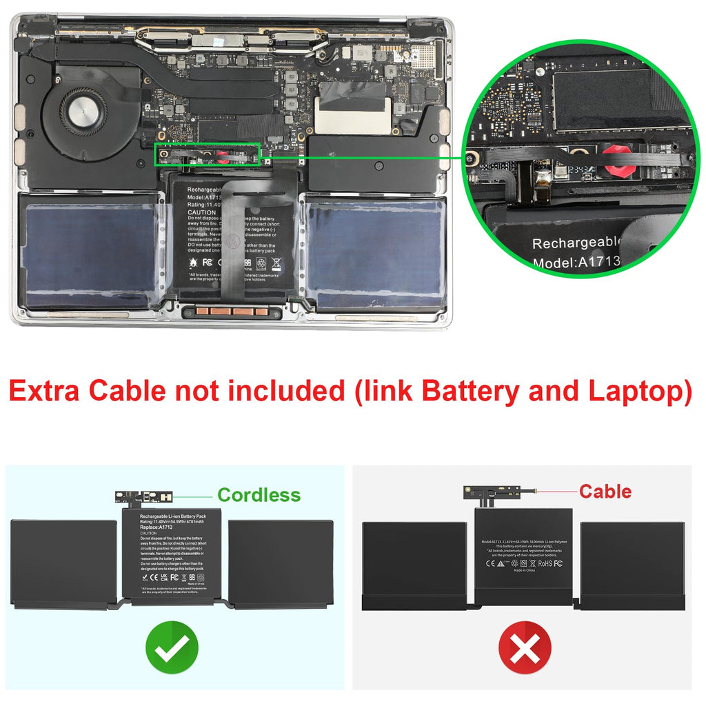 Fancy Buying Battery A1713 A2171 for MacBook Pro 13 Inch A2159 (2019) A2289 (2020) A2338 (additional view 1)