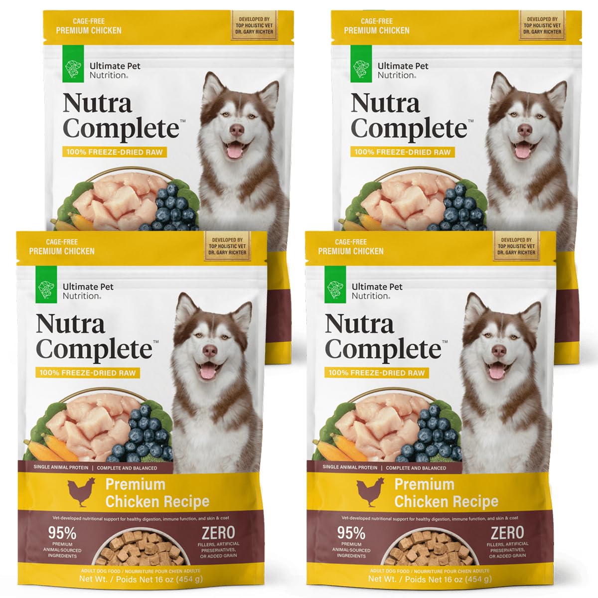 ULTIMATE PET NUTRITION Nutra Complete Freeze-Dried Dog Food, Chicken 1lb