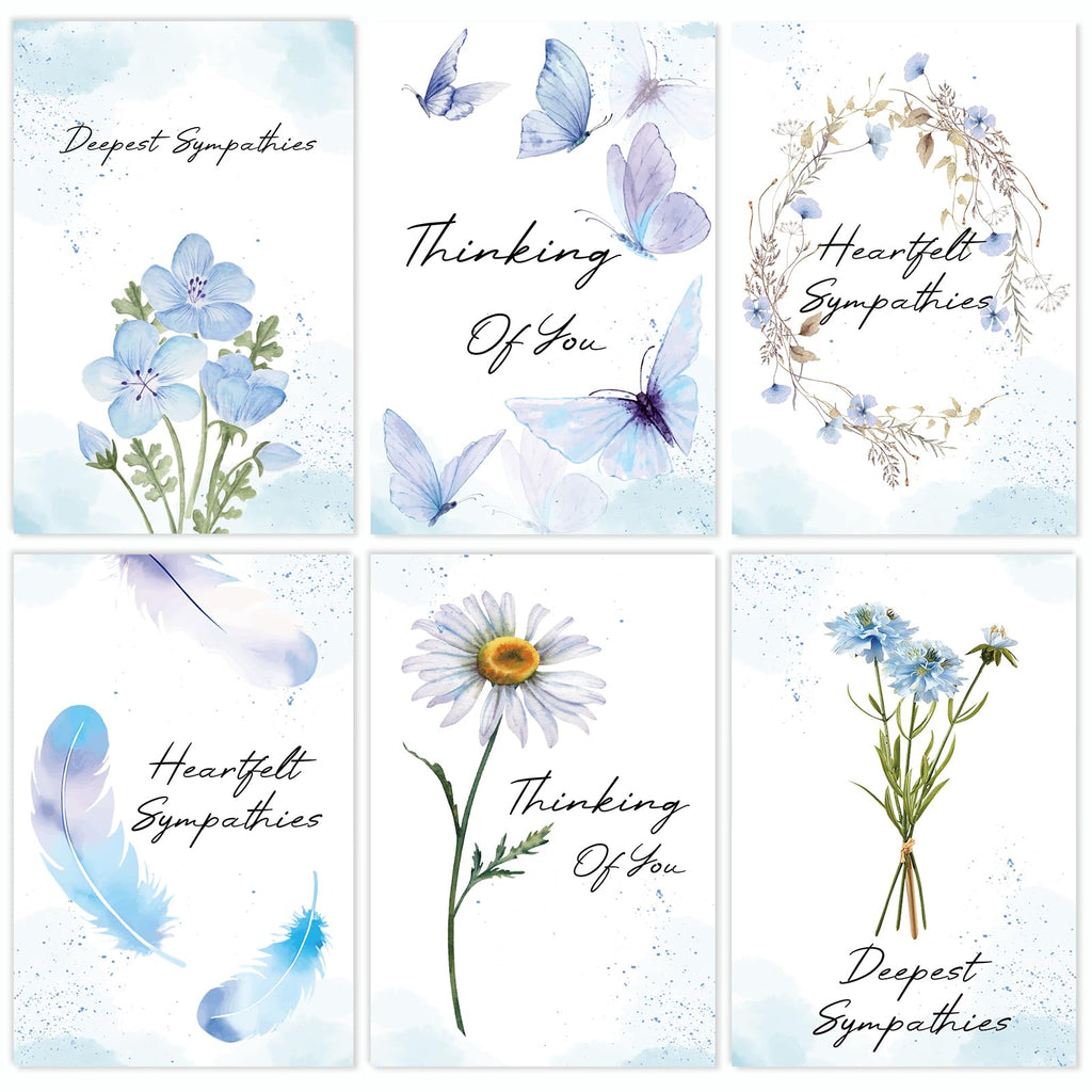 Sympathy Cards, 24 Pack Condolence Cards, 6x4in Thinking of You Card (additional view 1)