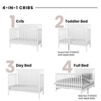 Child Craft Scout 4-in-1 Convertible Baby Crib Nursery Furniture Set - Baby Bed, Dresser with Changing Table Topper (Pack of 4)