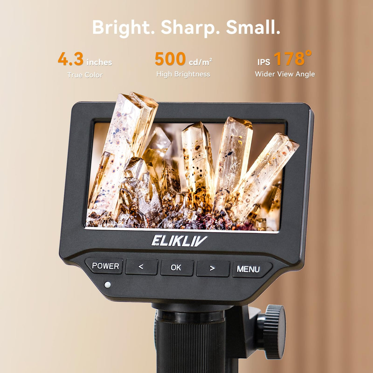 Elikliv EDM4C Coin Microscope with Scale, 4.3" Weighing Digital Magnifier