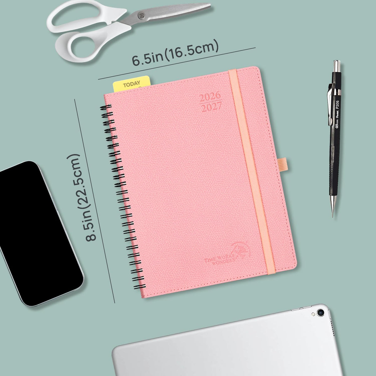 POPRUN Weekly Planner - Pacific Green / Medium - 6.75" x 8.75" / Academic Year 2026-2027 view 1